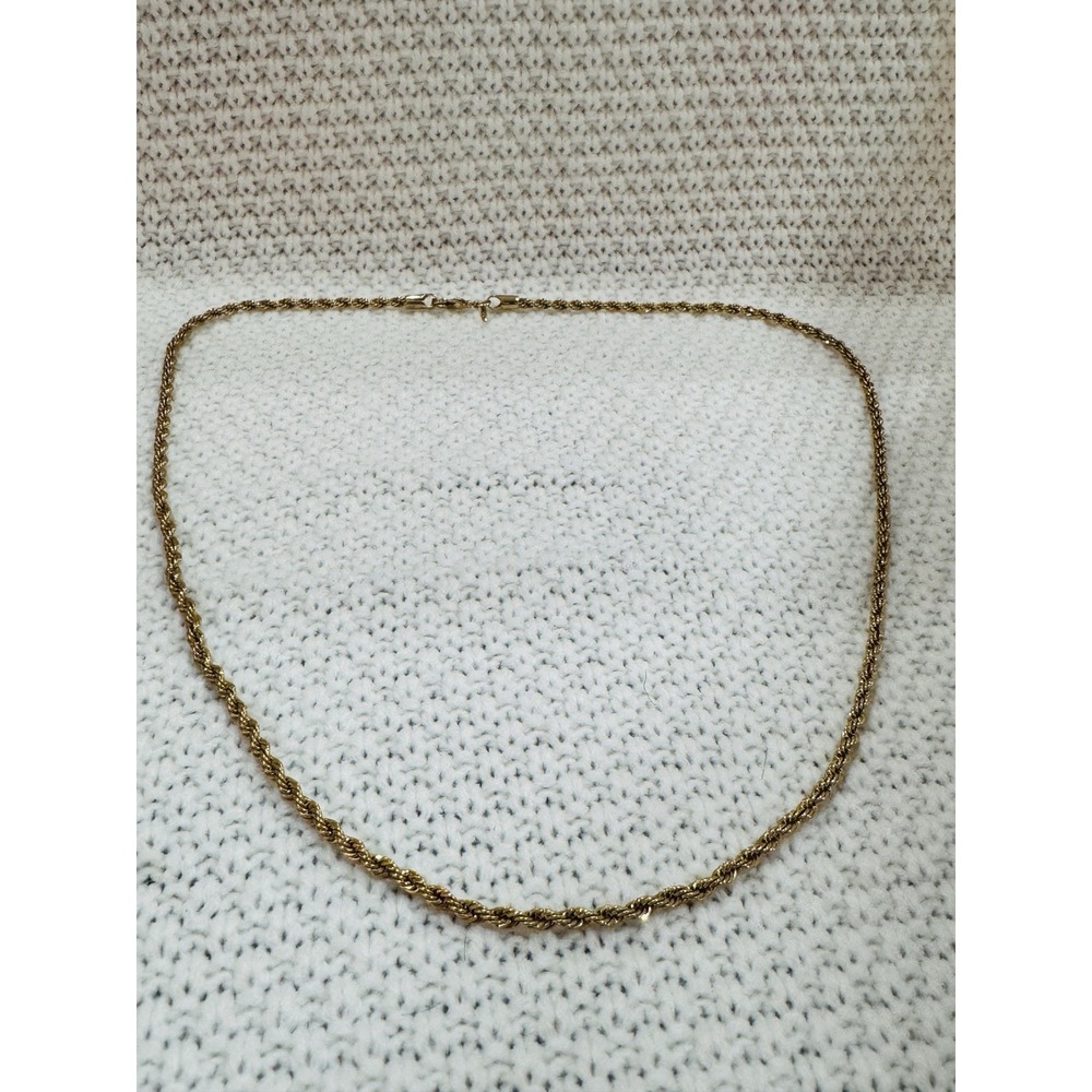 Avon SP Gold Tone 24" Twisted Rope Chain Necklace Signed